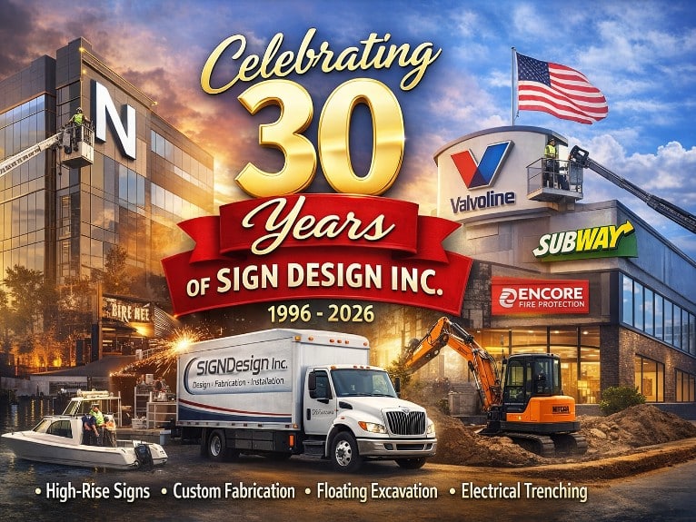 Commercial Sign Installation Anniversary in Norwalk CT